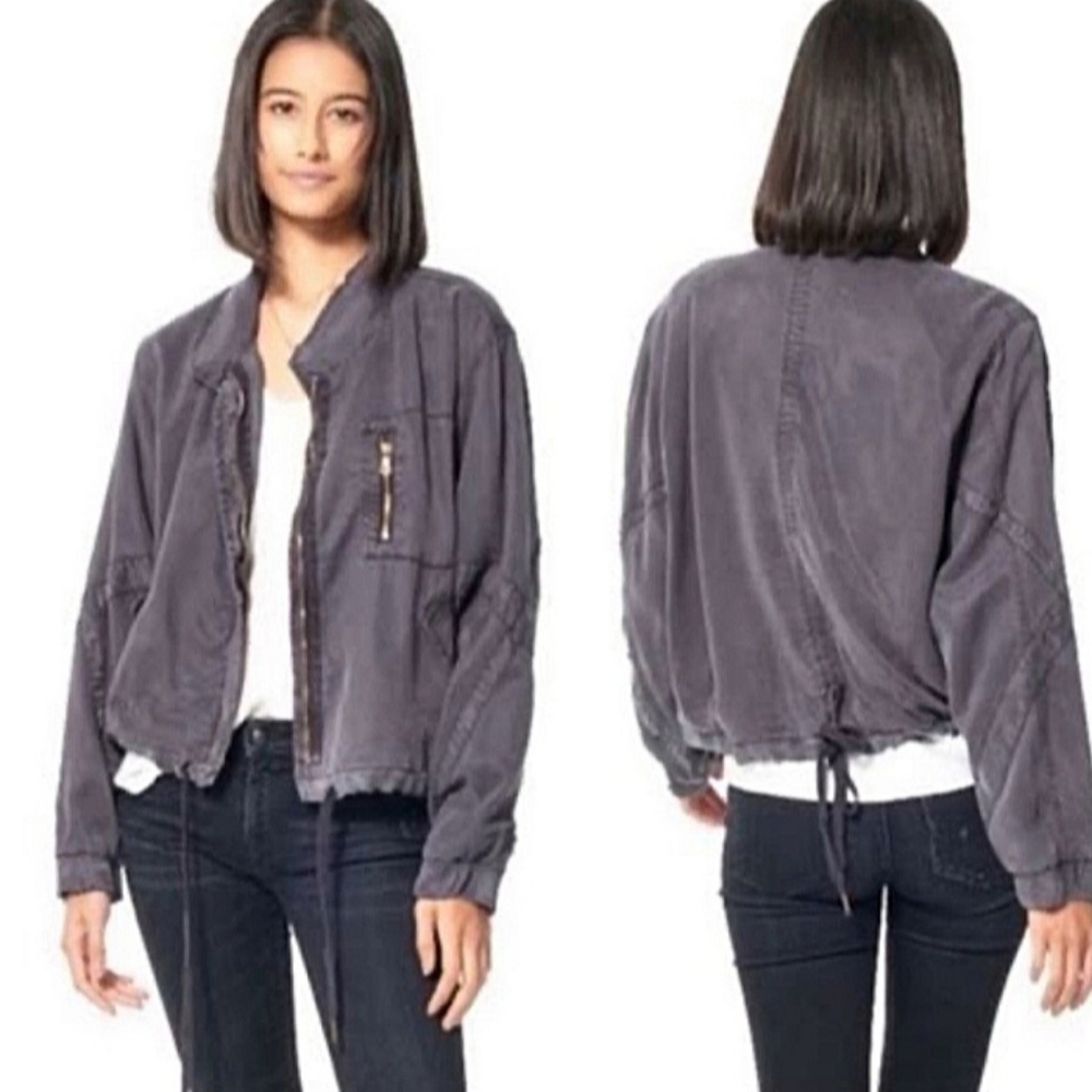 Young Fabulous & Broke Clara Utility Jacket Coat Women's Sz Large Gray